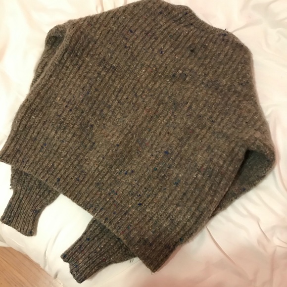 Size L - Tan Wool Sweater with Rainbow Specks - Picture 4 of 8